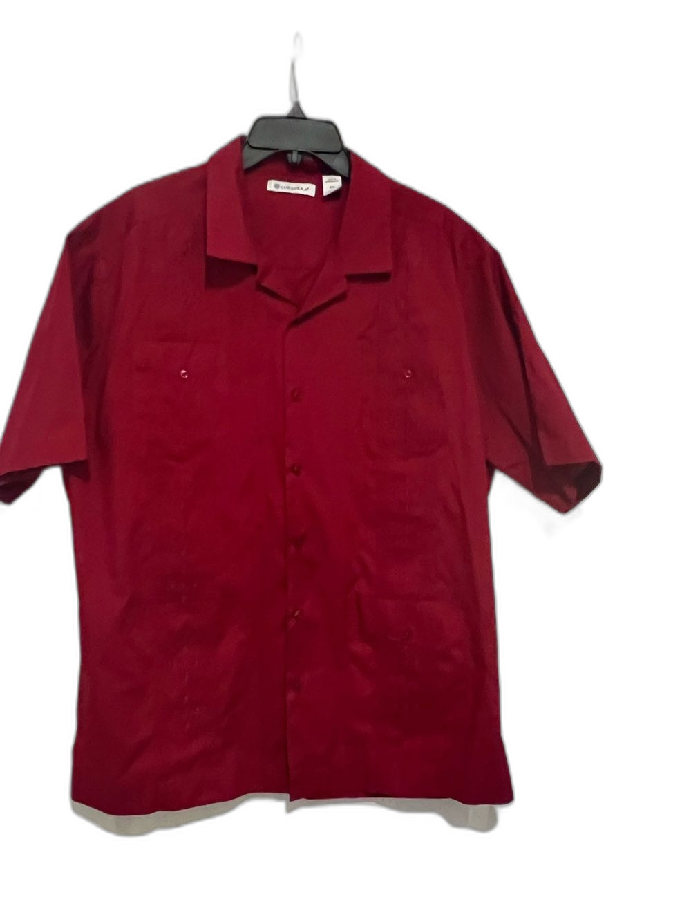 Cubavera Men’s XL Burgundy Short Sleeve Button-Up Shirt
